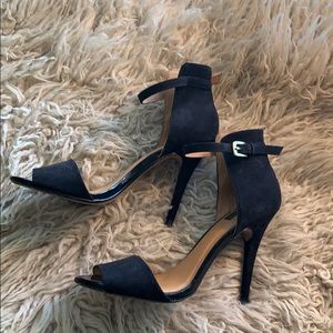 Zara Black Ankle Strap Pump Sandal Heels Size 7